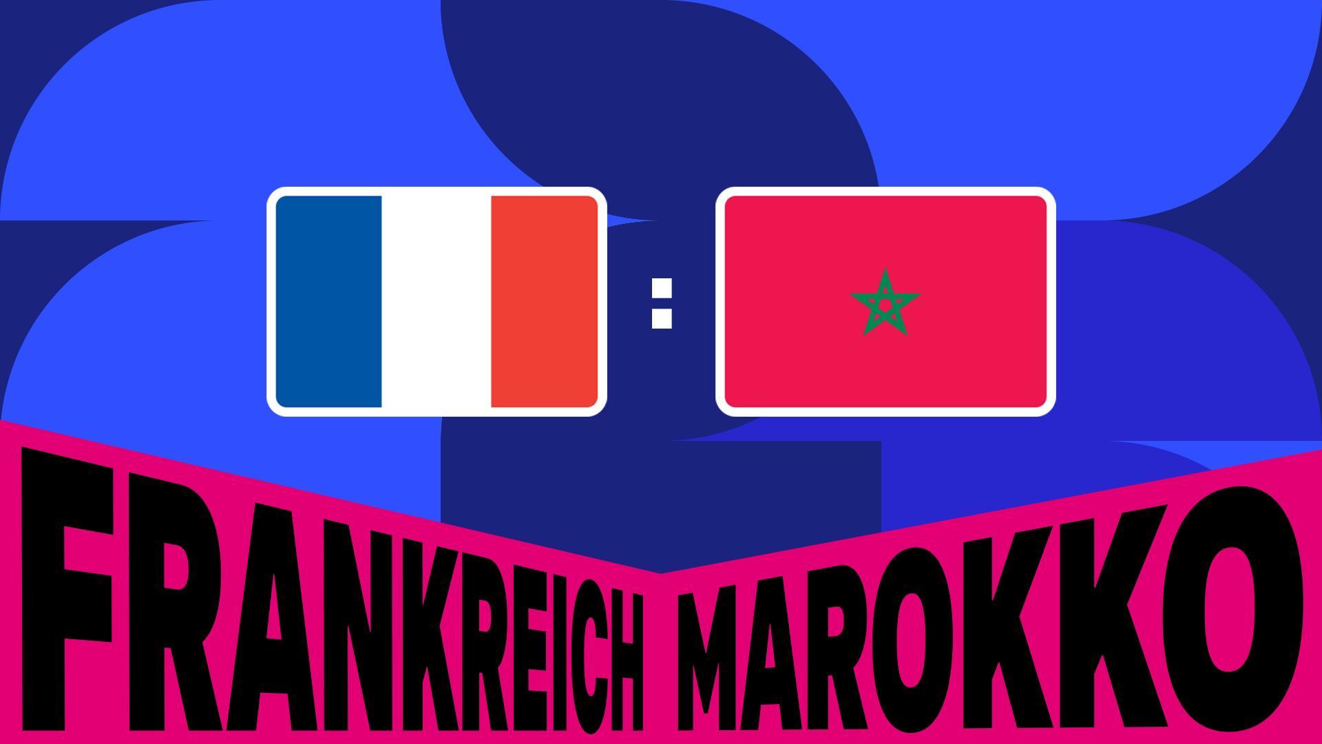 Werbemotiv mit den Flaggen von Frankreich und Marokko.